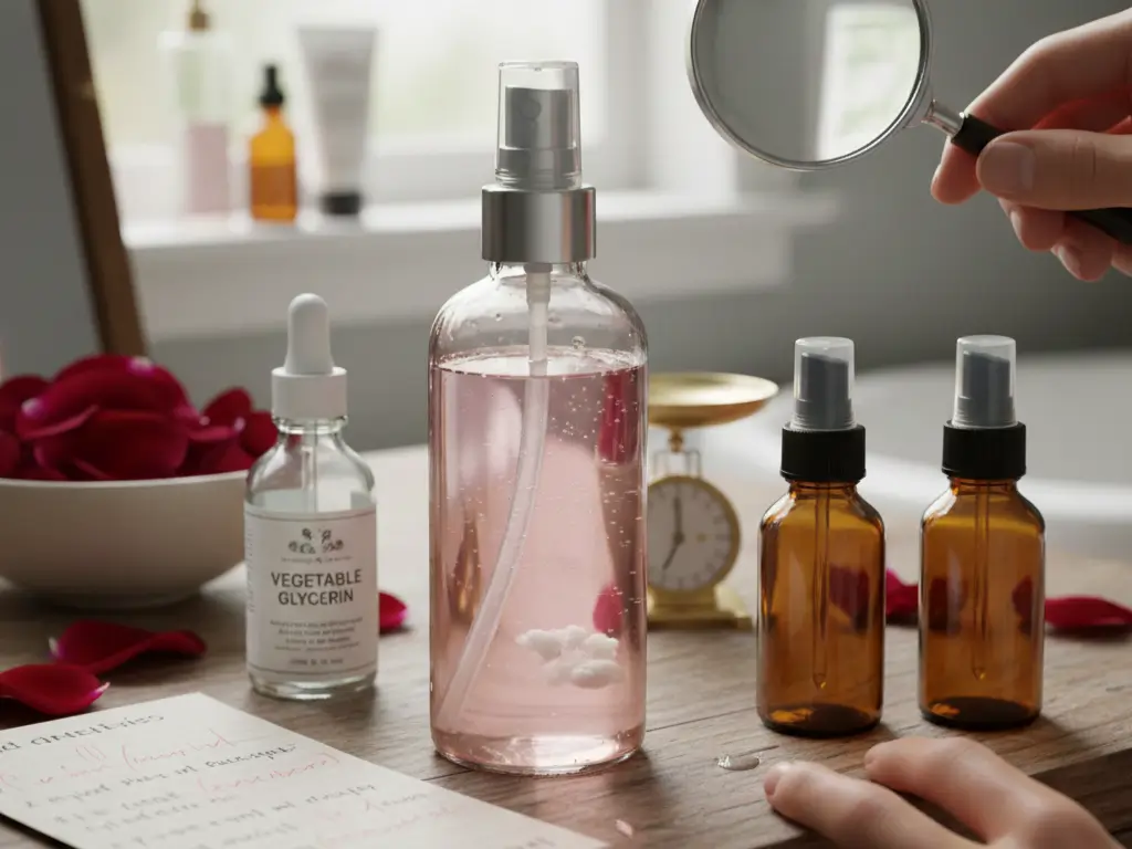 DIY Rosewater and Glycerin Facial Mist